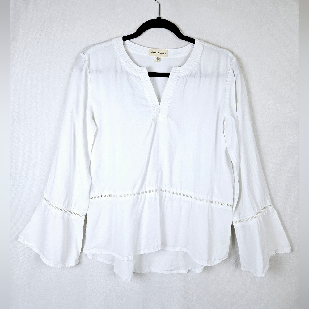 Cloth & Stone Boho Cottagecore Fairy Peasant Blouse White Size Medium